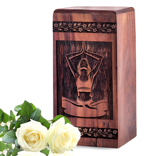 yoga Urn Size 5 Inch 5”(H) x 3”(W) x 3”(L)