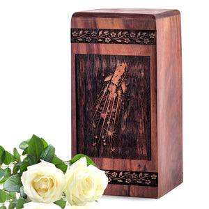 Handcrafted Wooden Rocket Urn for Ashes - Lasting Memorial