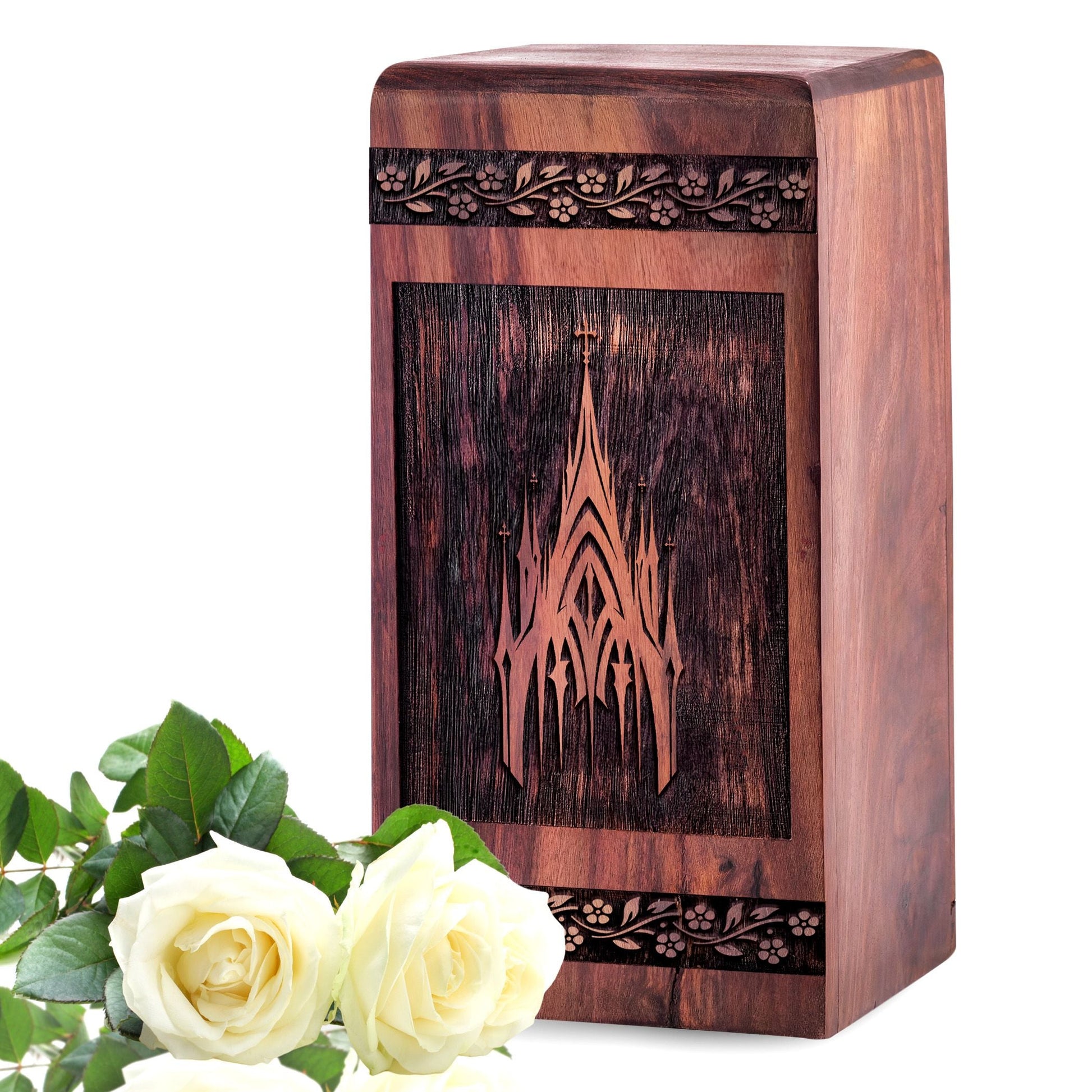 Handcrafted Wooden Church Urn for Ashes - Lasting Memorial