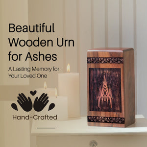 Handcrafted Wooden Church Urn for Ashes - Lasting Memorial