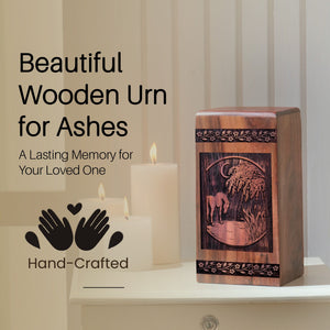 Handcrafted Wooden Horse Urn for Ashes - Lasting Tribute
