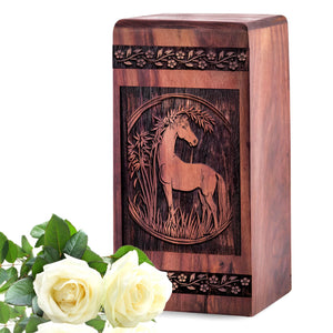 Unique Wooden Horse Cremation Urn for Ashes - Lasting Tribute