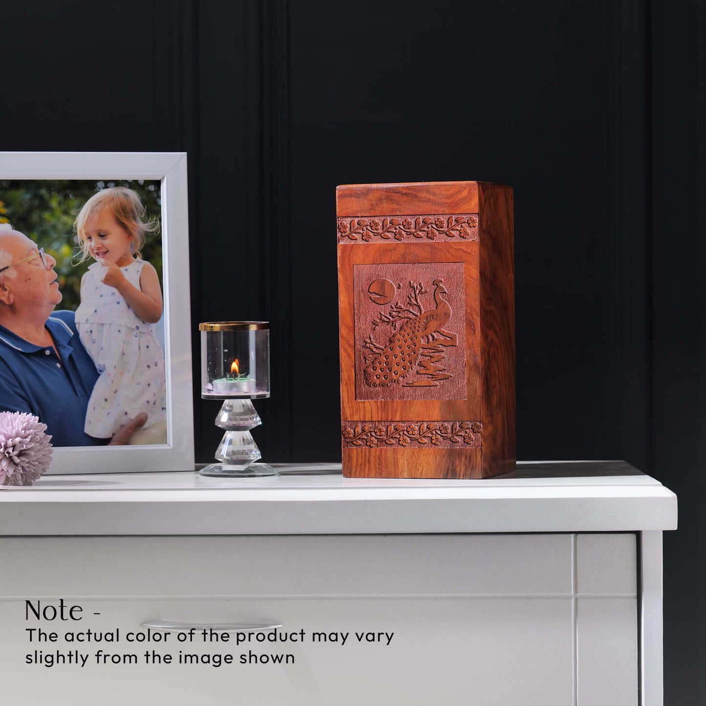 Peacock Wooden Urns For Ashes Adult - Wood Cremation Urns Box