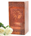Sunset Beach Wooden Urn Box For Ashes - Wood Cremation Box For Burial