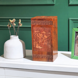 Canyon Wooden Urns For Ashes - Wood Cremation Box For Human Ashes Adult