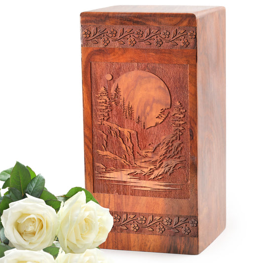Canyon Wooden Urns Box For Human Ashes - Wood Cremation Urns Adult Male
