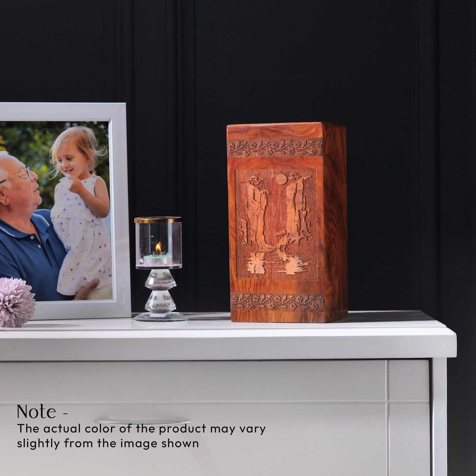 Canyon Wooden Box For Ashes - Cremation Urns For Adult Burial Ashes