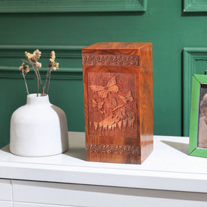 Fire Pit Wood Cremation Urns - Wooden Urns For Ashes Adult Male Use