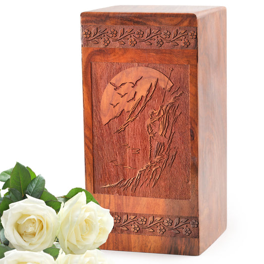 Golf Clubs Rosewood Urns Box – Wooden Ashes Box For Adults