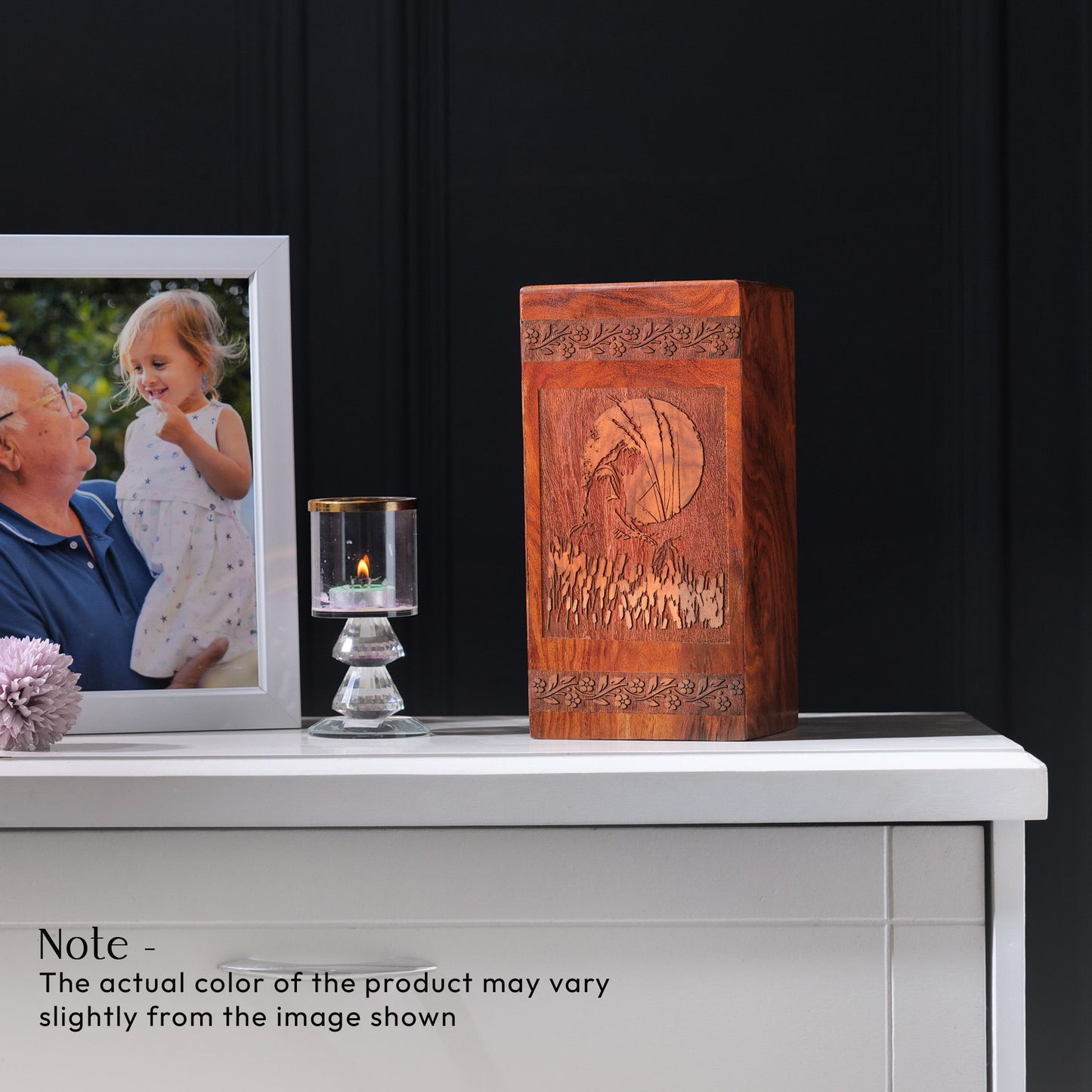 Harvest Scene Wooden Urns Box For Cremation Ashes Adult Male