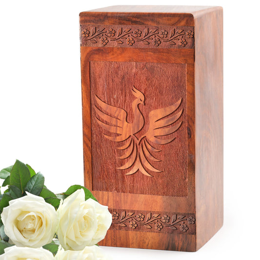 Phoenix Cremation Urns Wooden Box – Human Ashes Memorial Urns