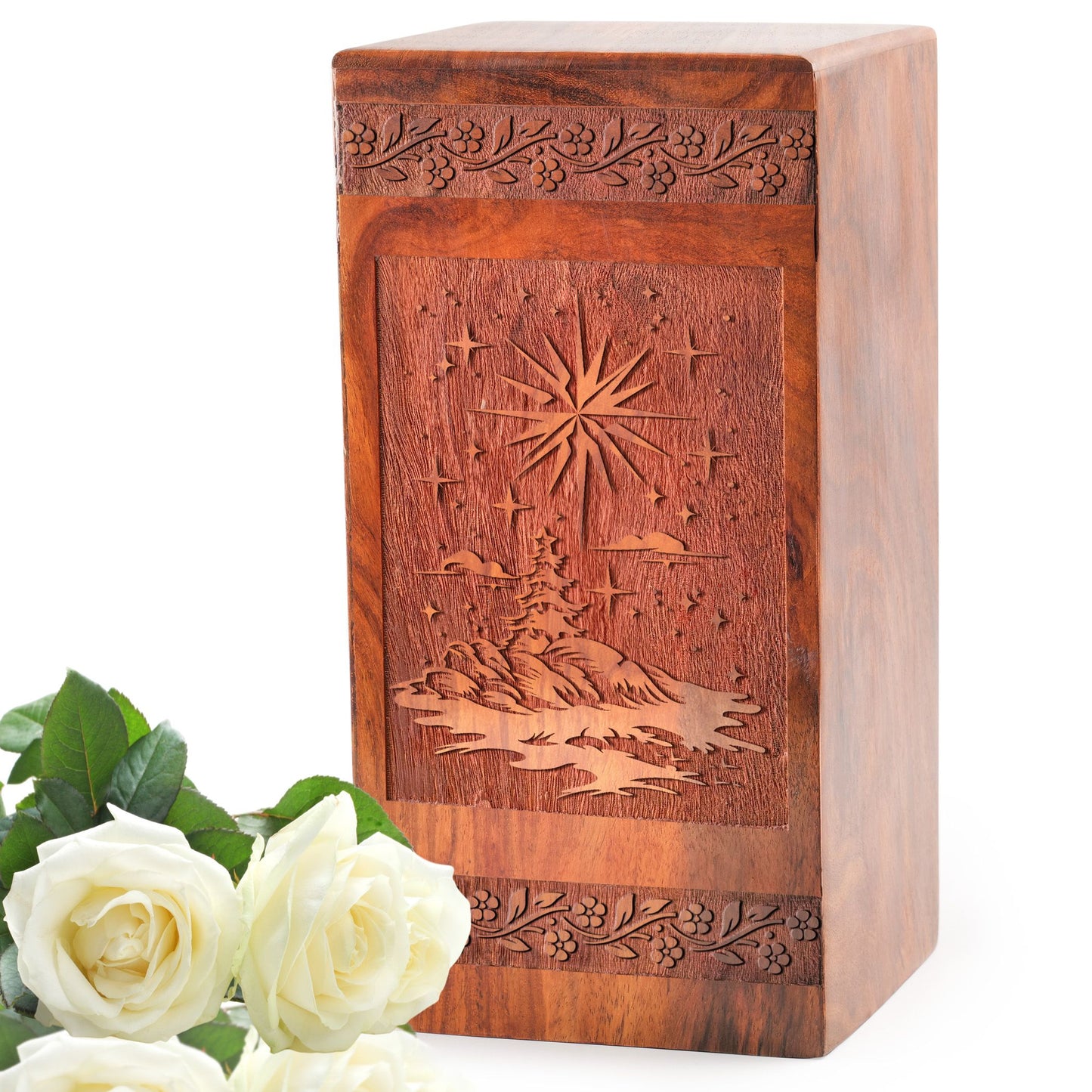 Northern Lights Wooden Cremation Urns – Memorial Urns For Human Ashes