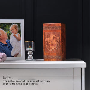 Rainforest Wooden Box For Ashes Memorial Urns For Cremation Ashes