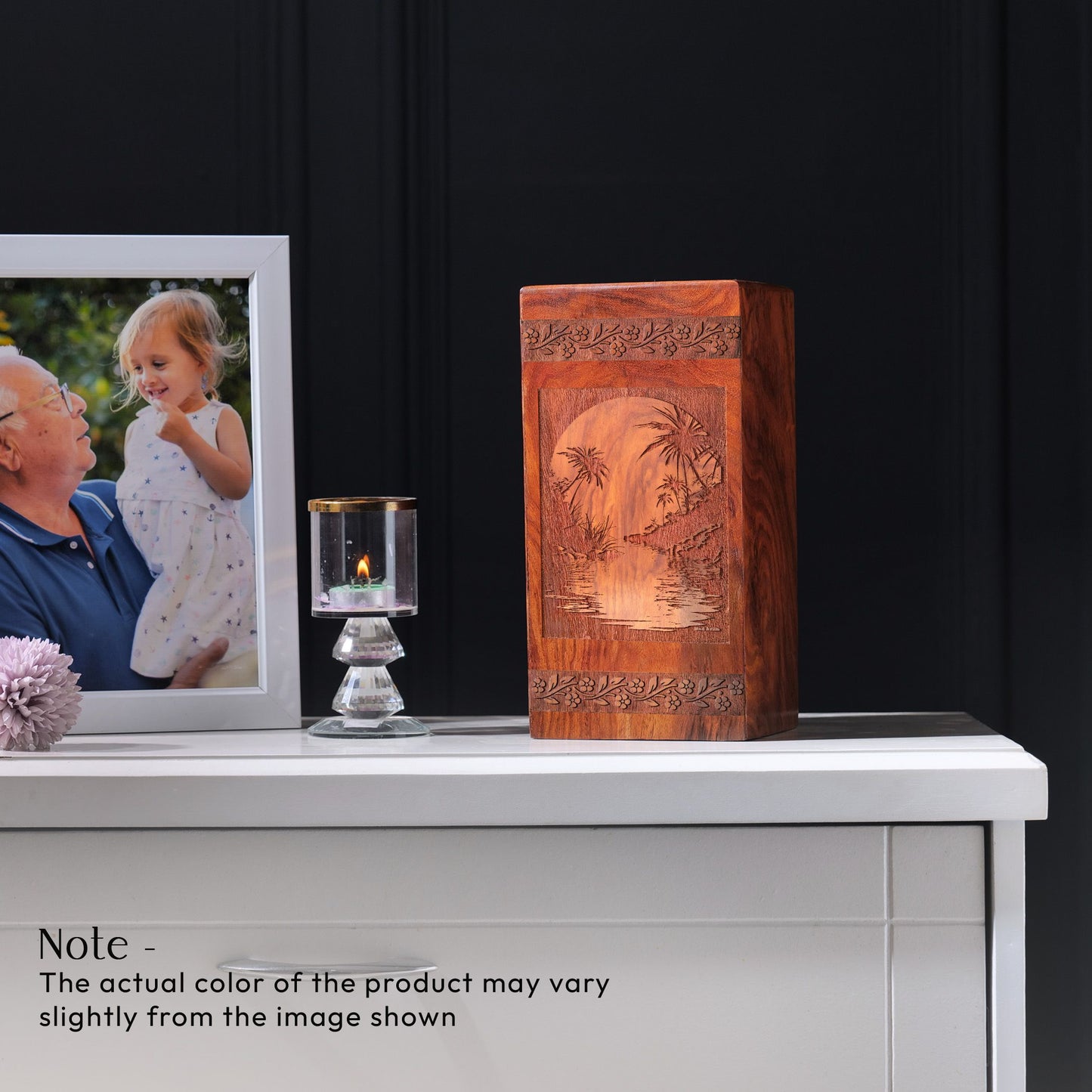 Rainforest Wooden Urns For Ashes – Memorial Cremation Box For Adults