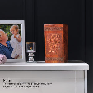 Rose Garden Wooden Box Urns For Ashes â€“ Handcrafted Memorial Box