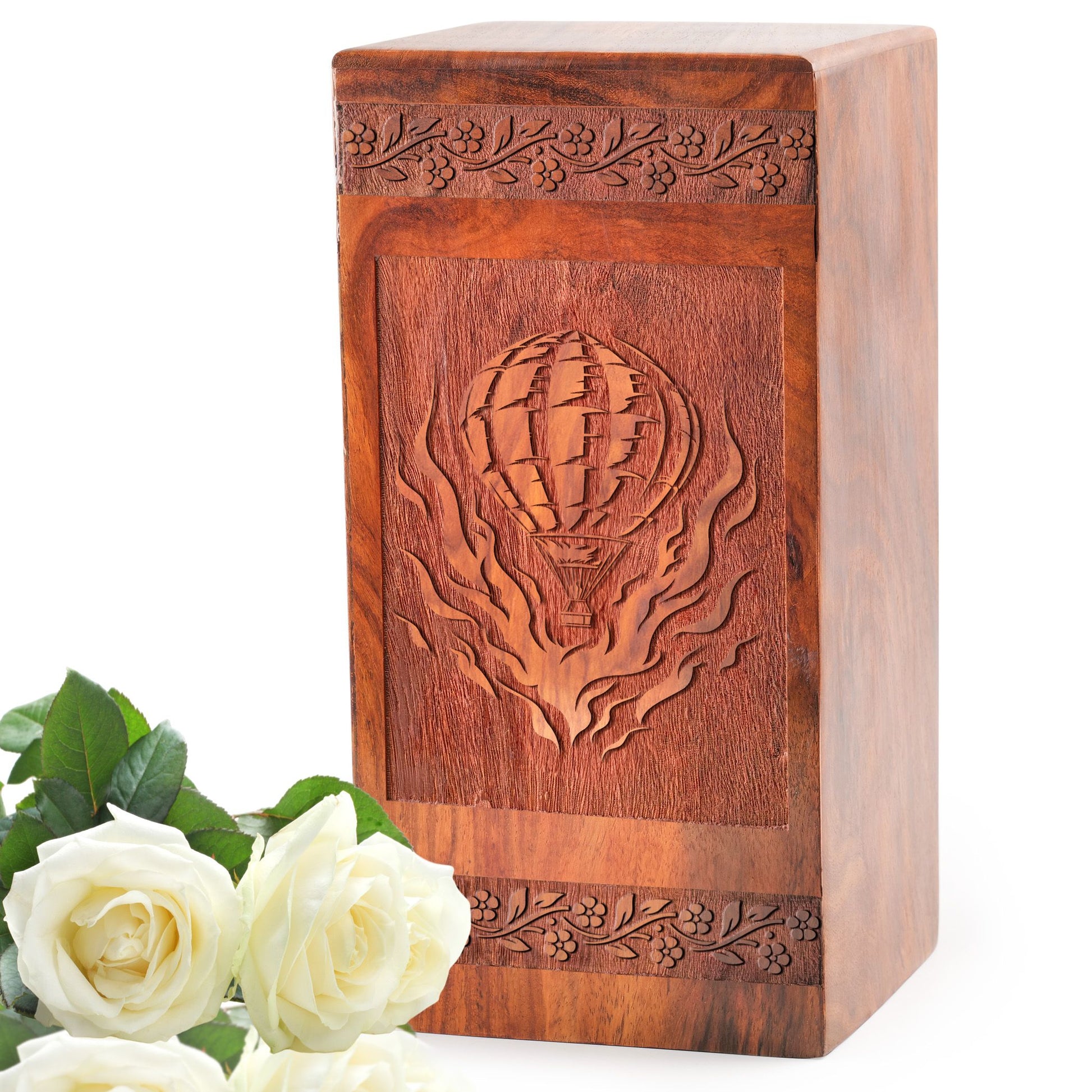 Hot Air Balloon Wooden Box Urns – Cremation Memorial For Ashes