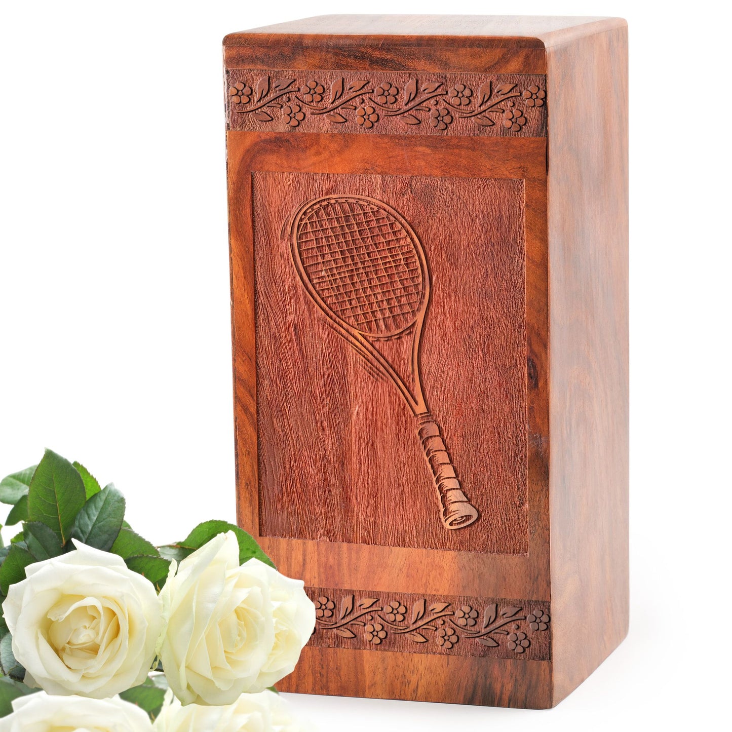 Tennis Racket Memorial Urns – Handcrafted Wooden Cremation Box