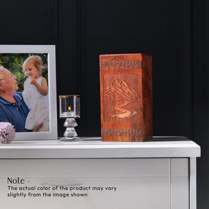 Alpine Meadow Wooden Cremation Urns â€“ Handcrafted Box For Ashes