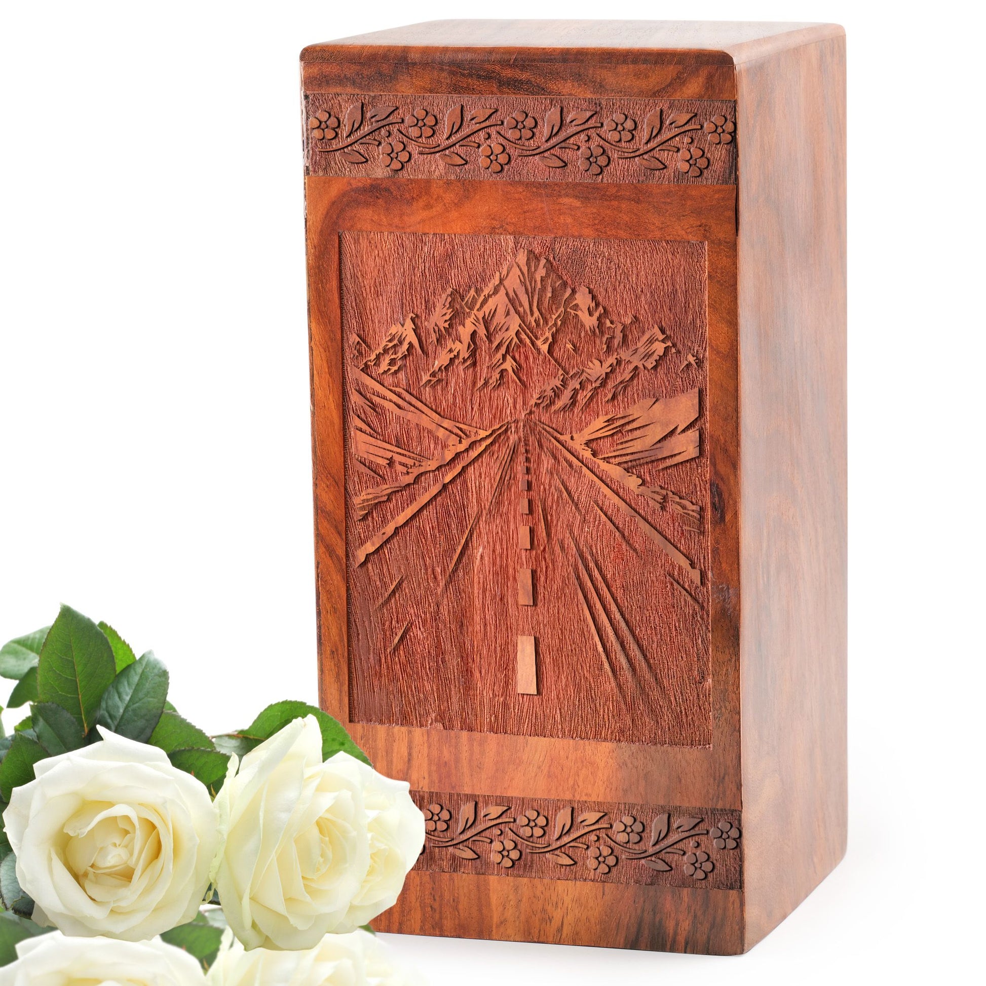 Road Wooden Urns - Handcrafted Rosewood Cremation Urns