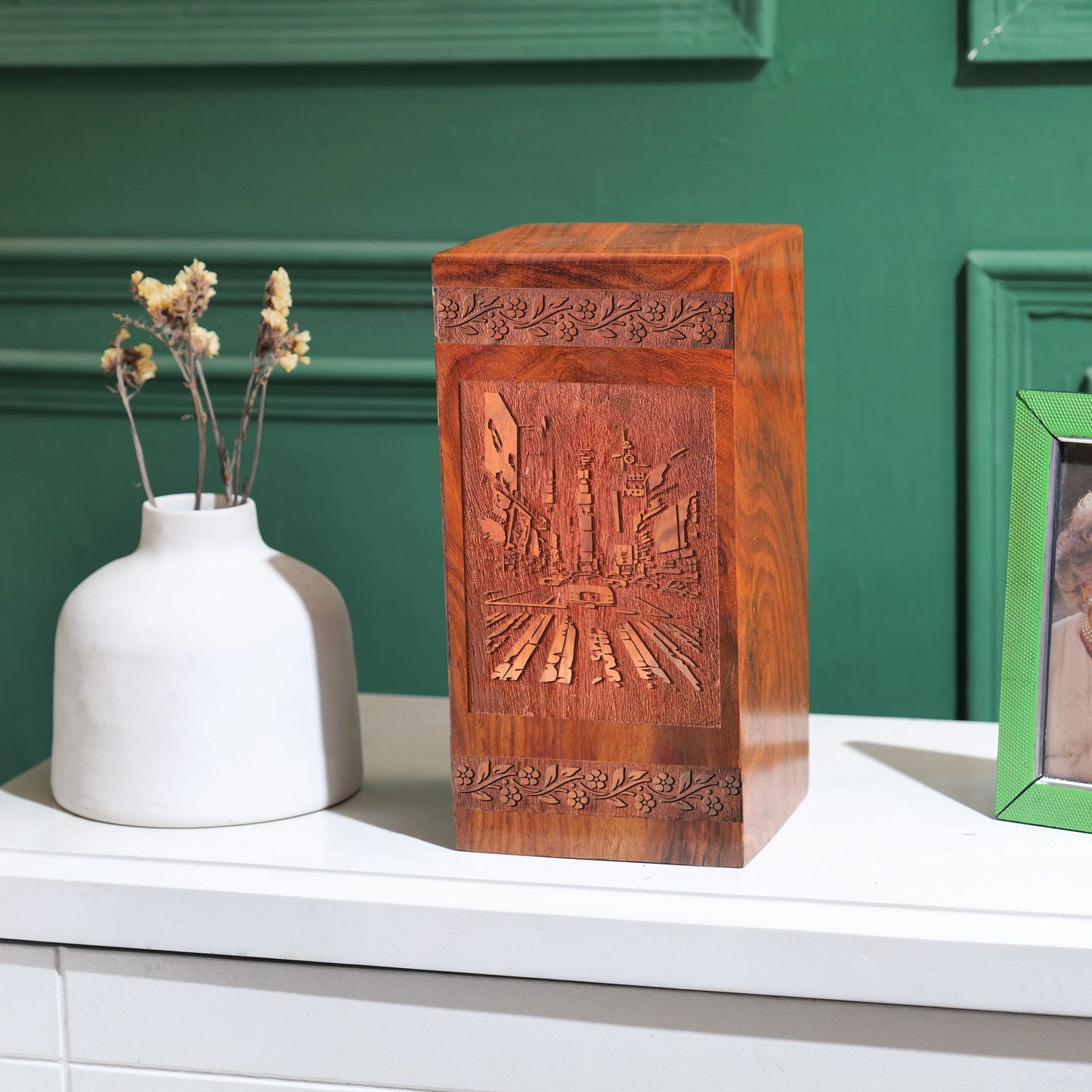Times Square Wooden Box Urns - Elegant Cremation Urns