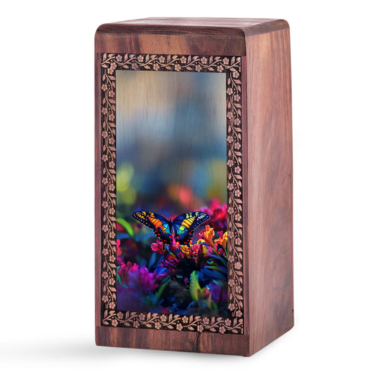 Butterfly Cremation Urns - Beautiful Wooden Urn For Human Ashes