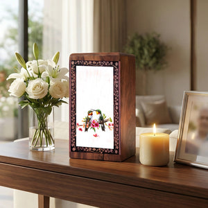 Humming Bird cremation Urn - Wooden Memorial Urn For Adult Male