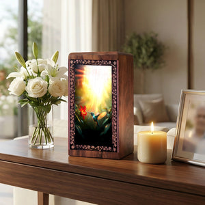 Humming Bird cremation Urn - Wooden Memorial Urn For Adult Male
