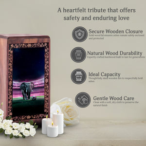 Elephant Football Artistic Theme Design - Cremation Urn For Human Ashes