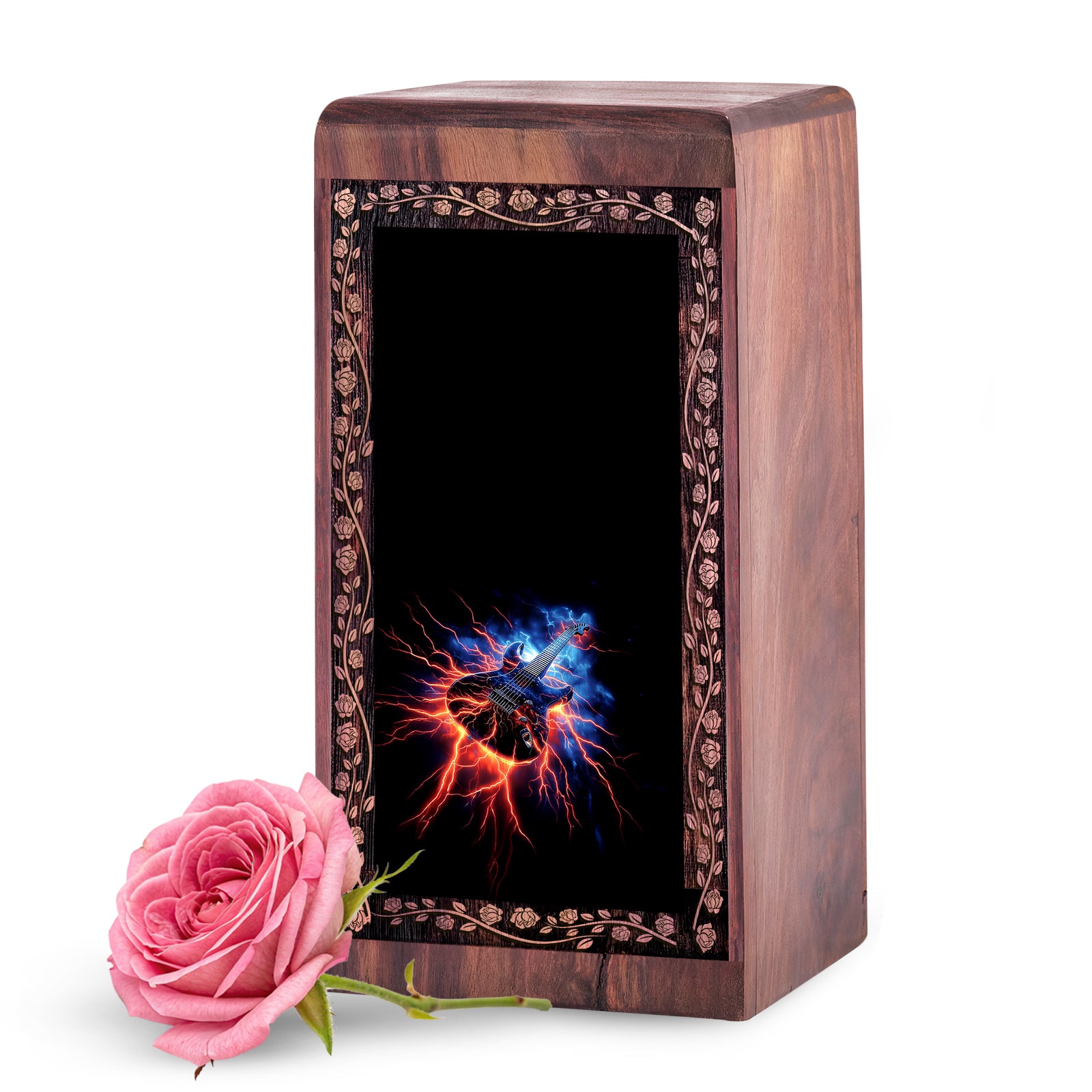 Electric Guitar Lightning Theme - Artistic Memorial Guitar Cremation Urns