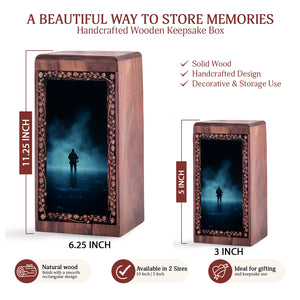 Misty Night Lake Fishing Memorial Urn - Cremation Urn For Adult Male