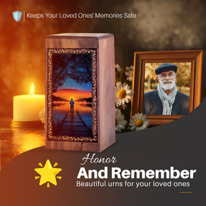 Peaceful Pier Fisherman Theme Cremation Urn - Burial Urn For Human Ashes