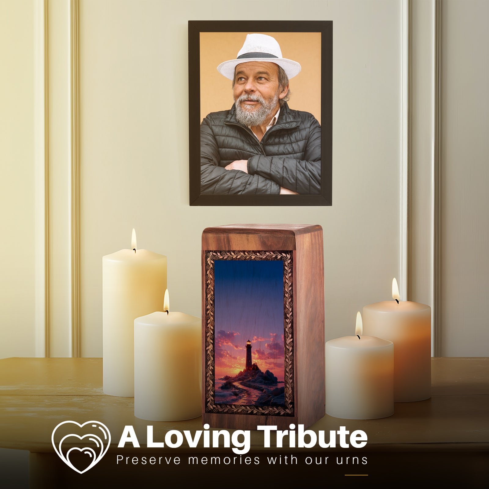 Ocean Rock Lighthouse Theme Funeral Urns - Ash Boxes Cremation Urn For Burial