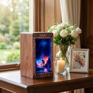 Cute Teddy Bear Urn For Kids Ashes - Wooden Fantasy Urn Box For Ashes