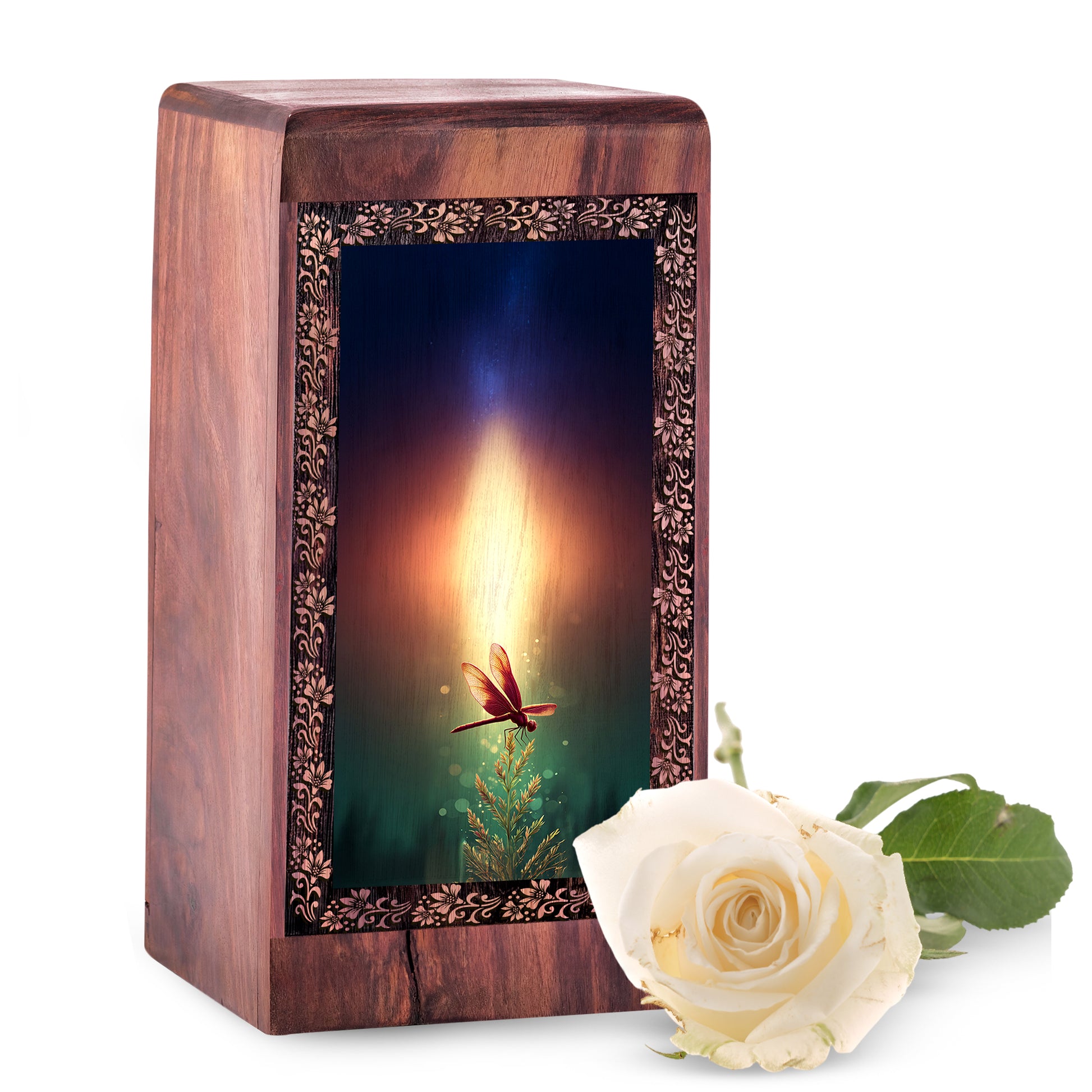DragonFly Cremation Urn For Ashes - Glowing dragonfly art Theme Urn For Memorial Ashes