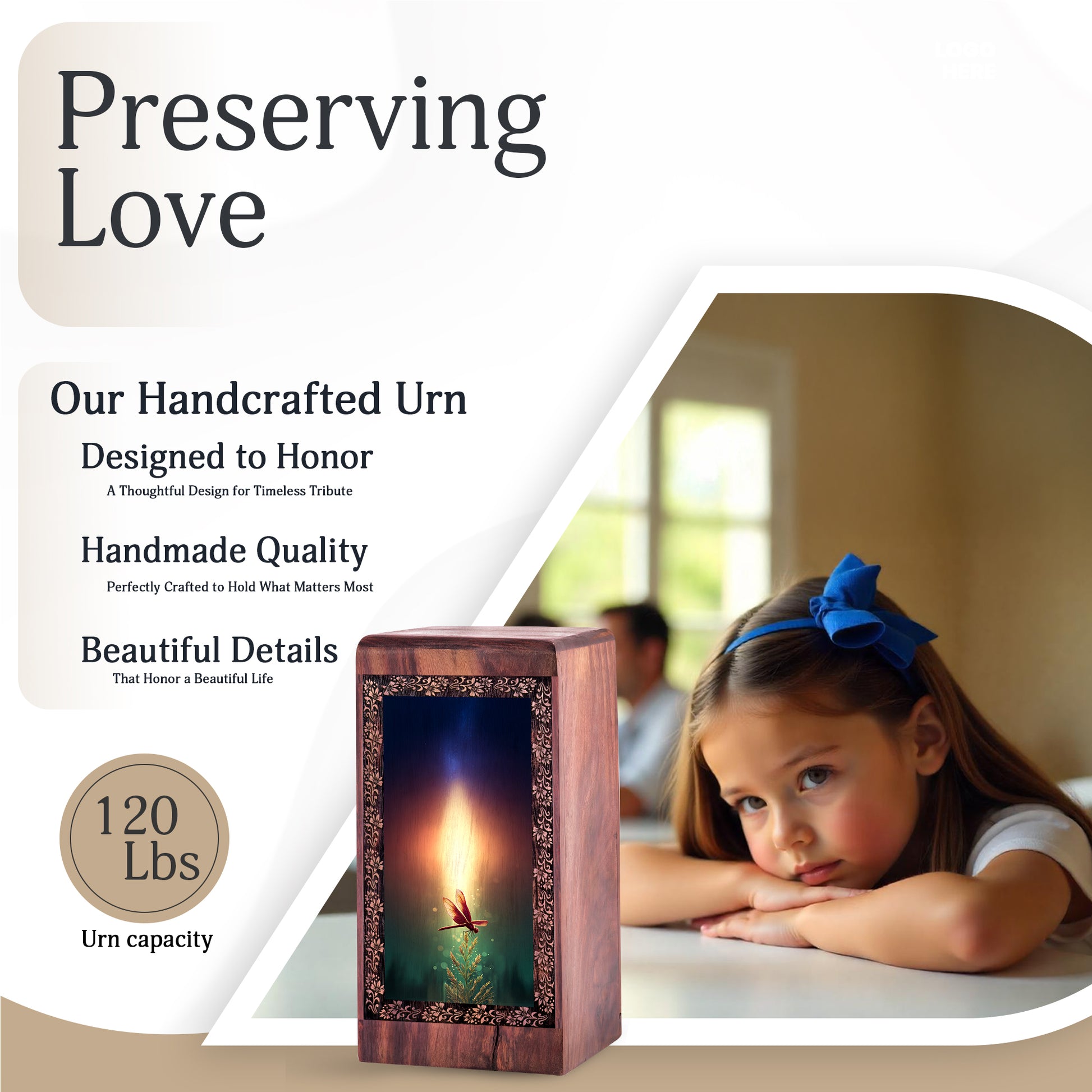 DragonFly Cremation Urn For Ashes - Glowing dragonfly art Theme Urn For Memorial Ashes