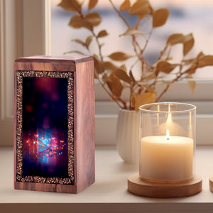 Vibrant Light Dragonfly Cremation Urn for Ashes - Wooden Urns For Adult Ashes