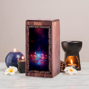 Vibrant Light Dragonfly Cremation Urn for Ashes - Wooden Urns For Adult Ashes