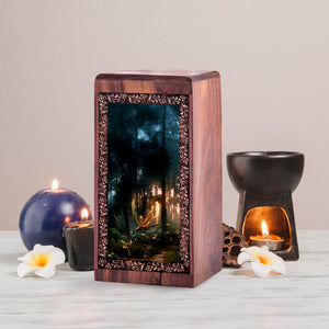 Dragonfly Memorial Keepsake Boxes Wooden - Sunbeam Forest Theme Cremation box