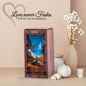 Classic Bike Urn for Human Ashes - Bike Memorial Cremation Box for Adult Male