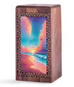 Peaceful Beach Memorial Wooden - Large Sized Urn Box For Adult Men