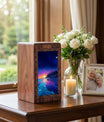 Purple Night Funeral Urn Box For Ashes - Beach Themed Urn For Adult Men & Women