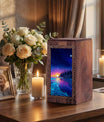 Purple Night Funeral Urn Box For Ashes - Beach Themed Urn For Adult Men & Women