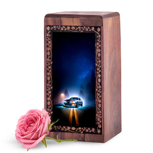Car Wooden Keepshake For Human - Midnight Highway Theme Funeral For Mom & Dad