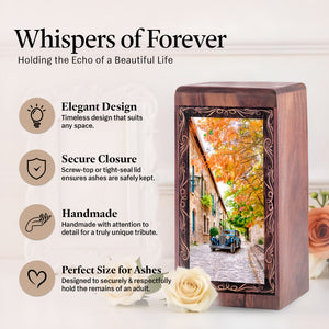Rosewood Memorial Car Wooden Urn – Street Theme Keepshake For Man