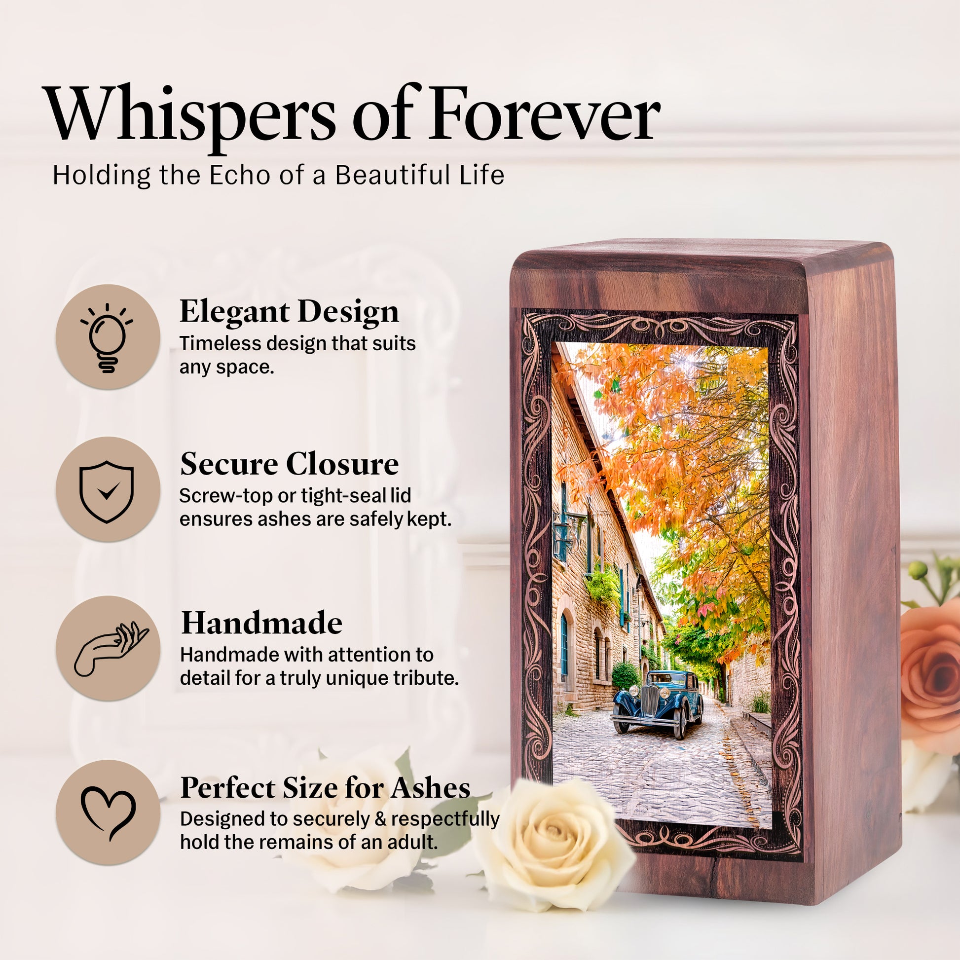 Rosewood Memorial Car Wooden Urn – Street Theme Keepshake For Man