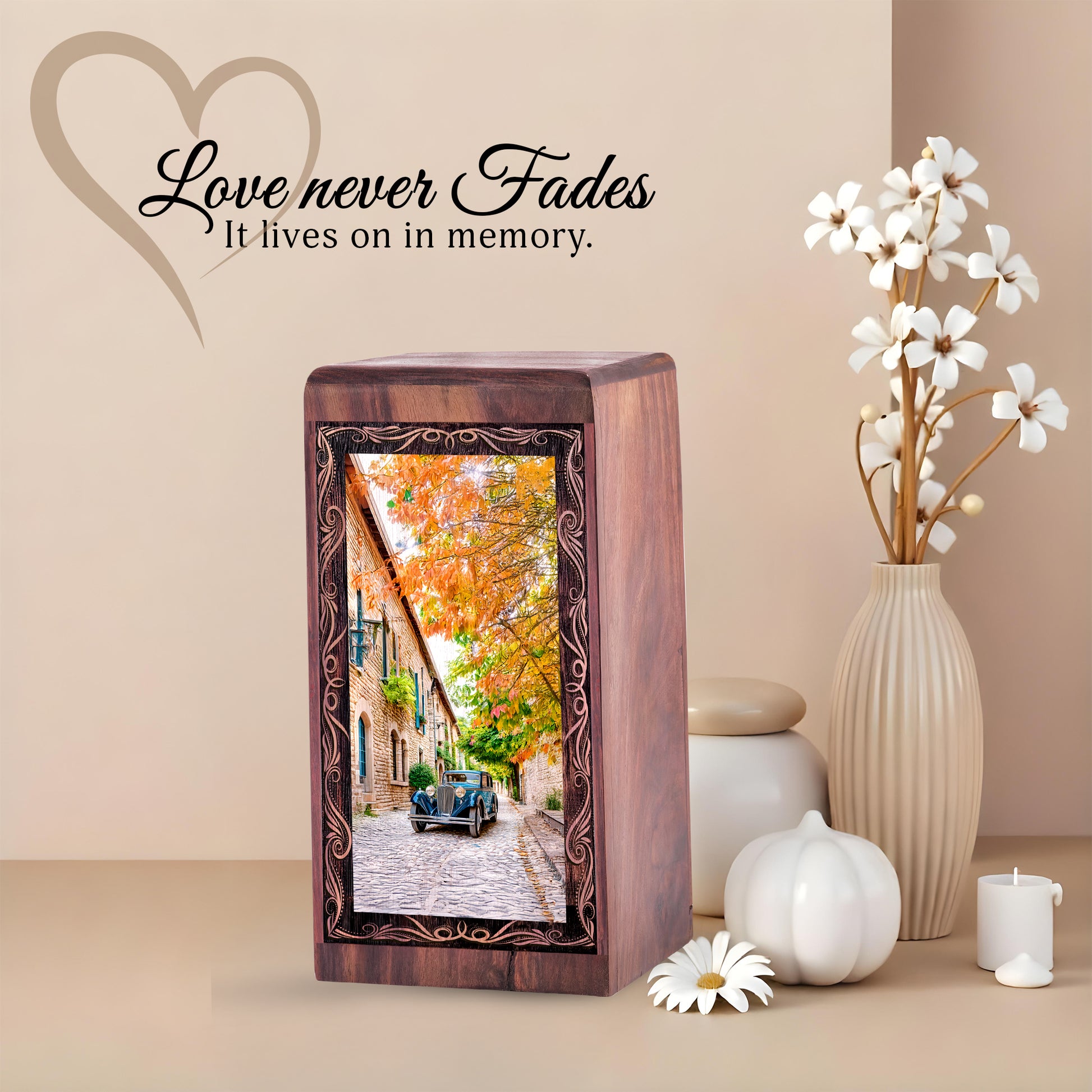 Rosewood Memorial Car Wooden Urn – Street Theme Keepshake For Man