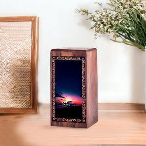 Handmade Wooden Car Urn Box - Vintage Car Funeral Box for Ashes