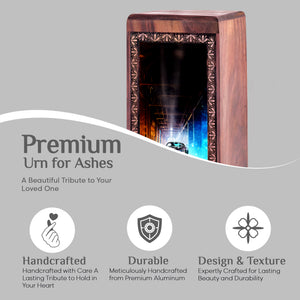 Classic Muscle Car Wood Cremation Urn - Artistic Theme Memorial Urn For Mom & Dad