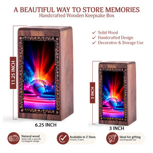 Baseball Memorial Urn For Burial - Neon Theme Keepshake For Adult Female