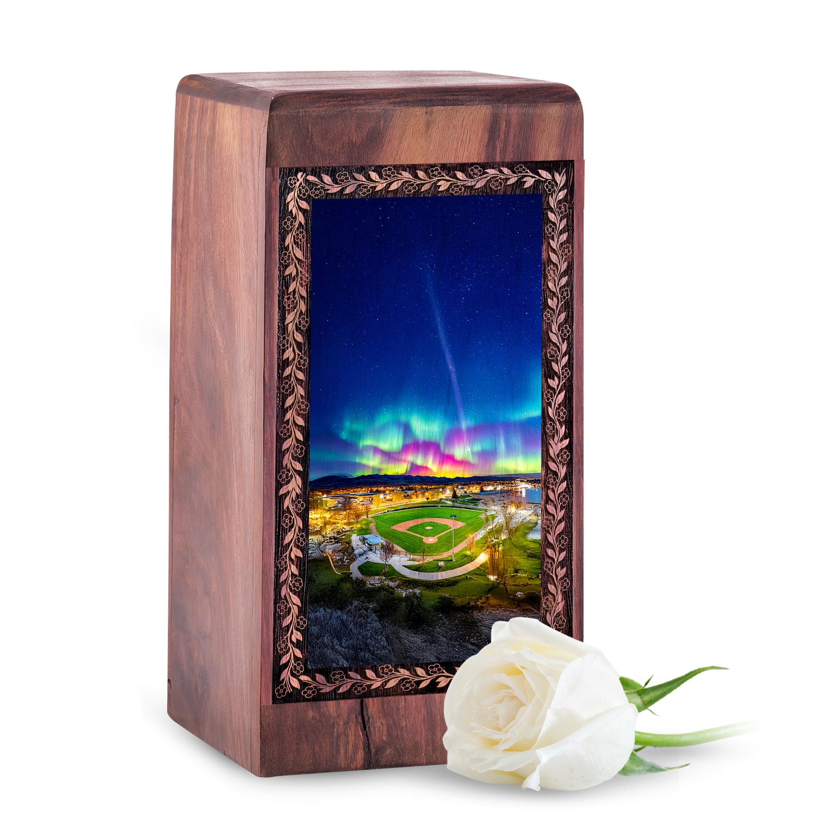 Baseball Legacy Wooden Urn – Personalized Wooden Keepshake Urn For Ashes